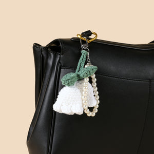 BloomKnit Pearl Bag Charm - White