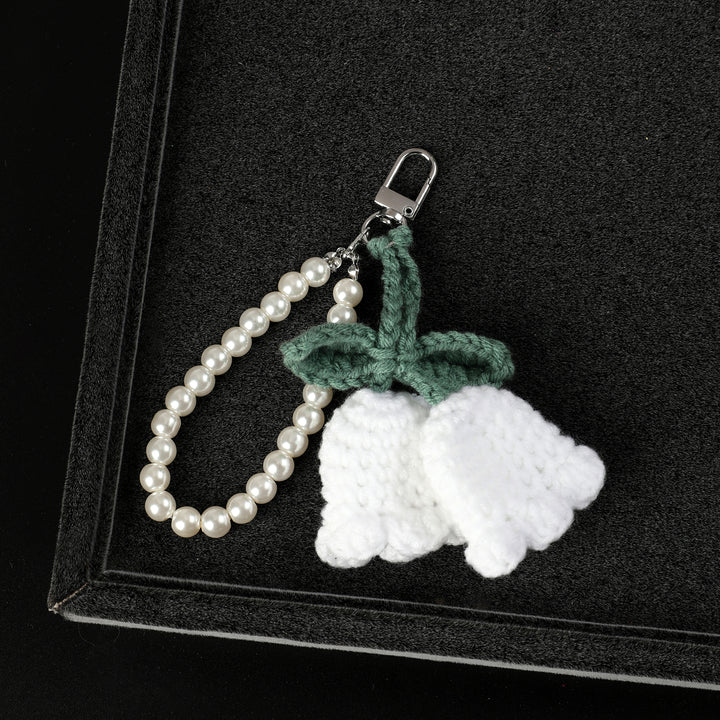 BloomKnit Pearl Bag Charm - White