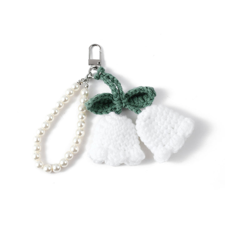 BloomKnit Pearl Bag Charm - White
