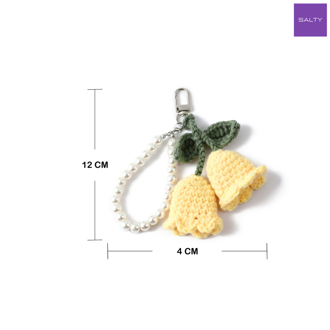 BloomKnit Pearl Bag Charm - Yellow