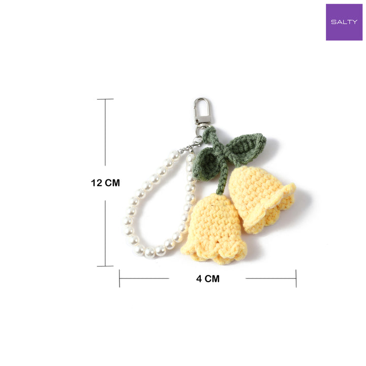 BloomKnit Pearl Bag Charm - Yellow