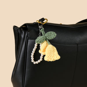BloomKnit Pearl Bag Charm - Yellow
