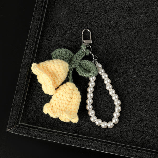 BloomKnit Pearl Bag Charm - Yellow