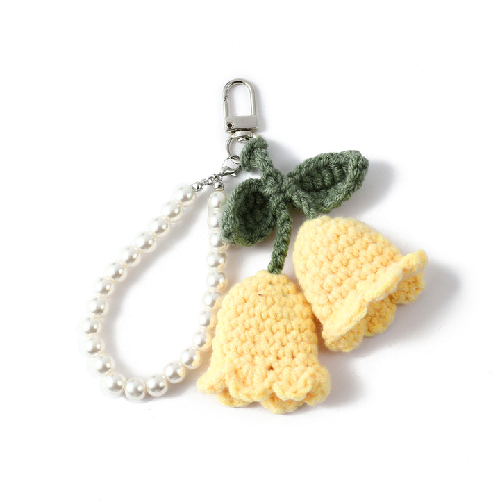 BloomKnit Pearl Bag Charm - Yellow