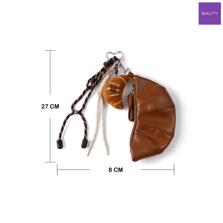 Croissant With Mini Pouch Bag Charm