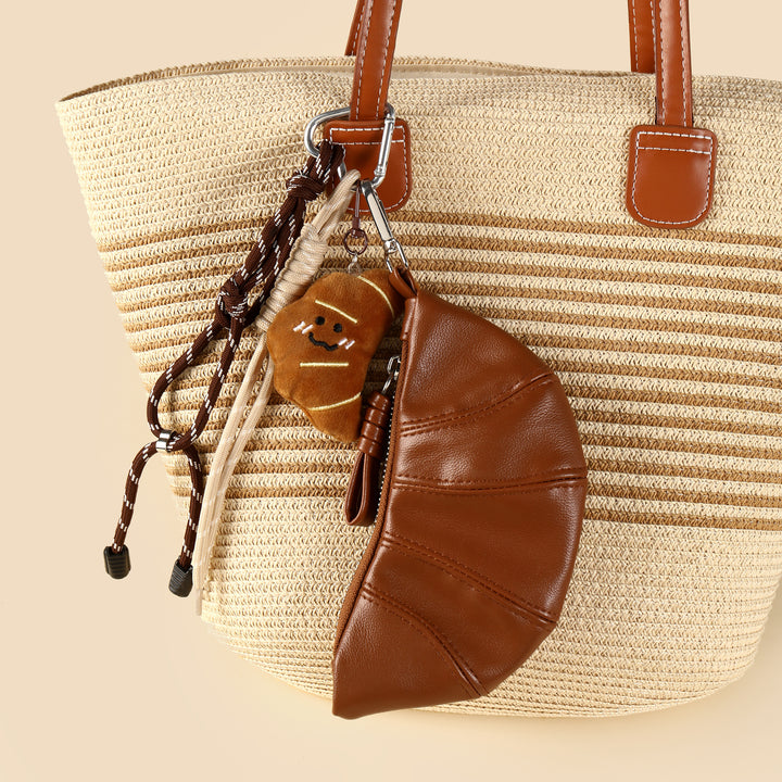 Croissant With Mini Pouch Bag Charm