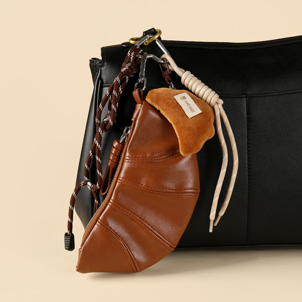 Croissant With Mini Pouch Bag Charm