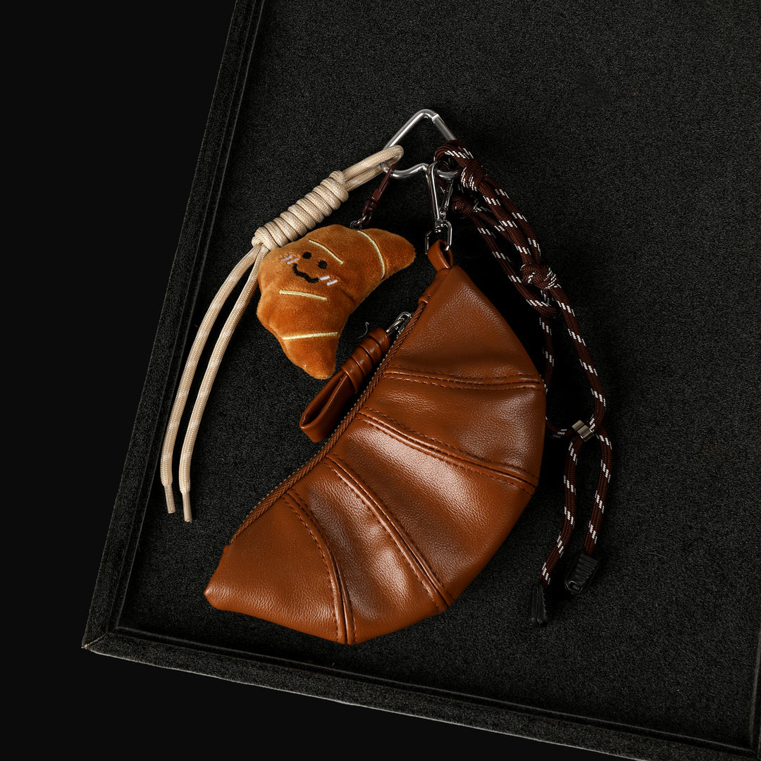 Croissant With Mini Pouch Bag Charm