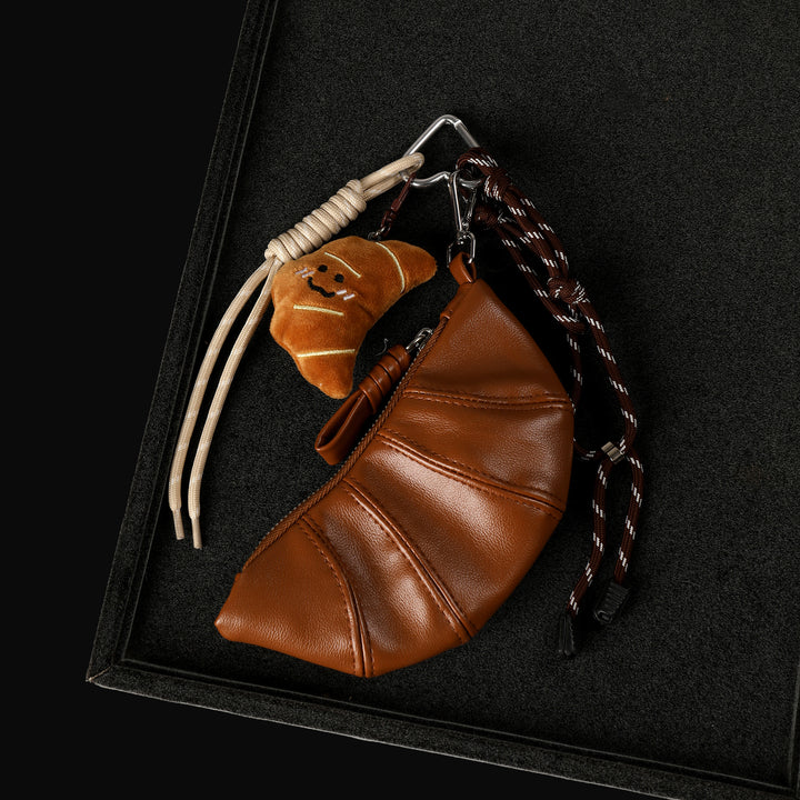 Croissant With Mini Pouch Bag Charm