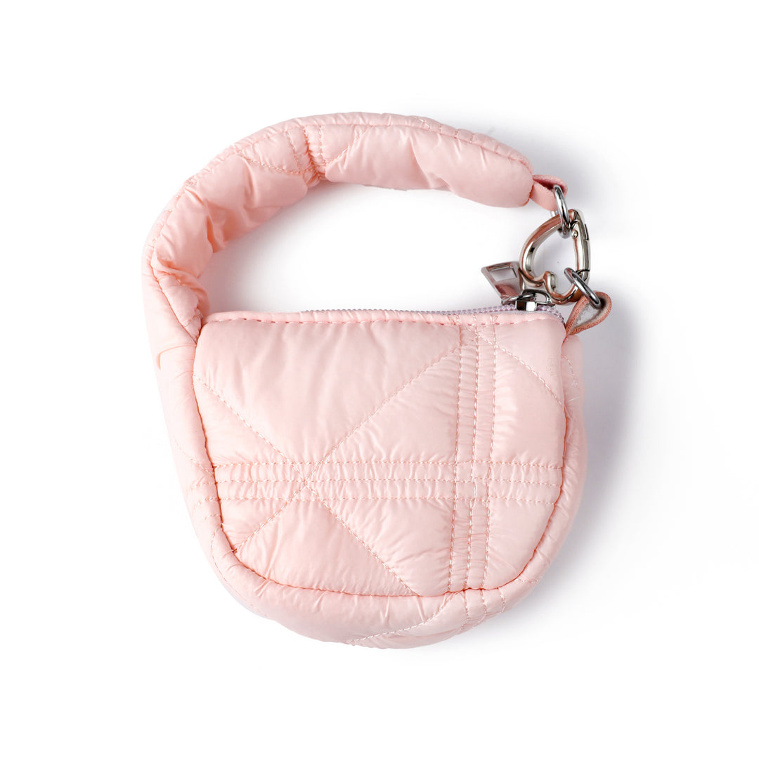Mini Quilted Puff Bag Charm - Baby Pink