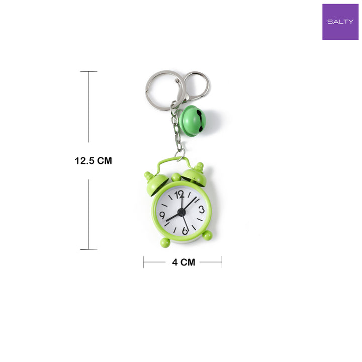 Mini Alarm Clock Bag Charm - Green