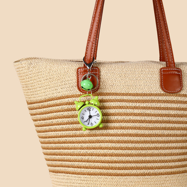 Mini Alarm Clock Bag Charm - Green