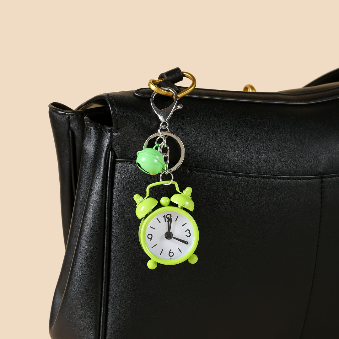 Mini Alarm Clock Bag Charm - Green