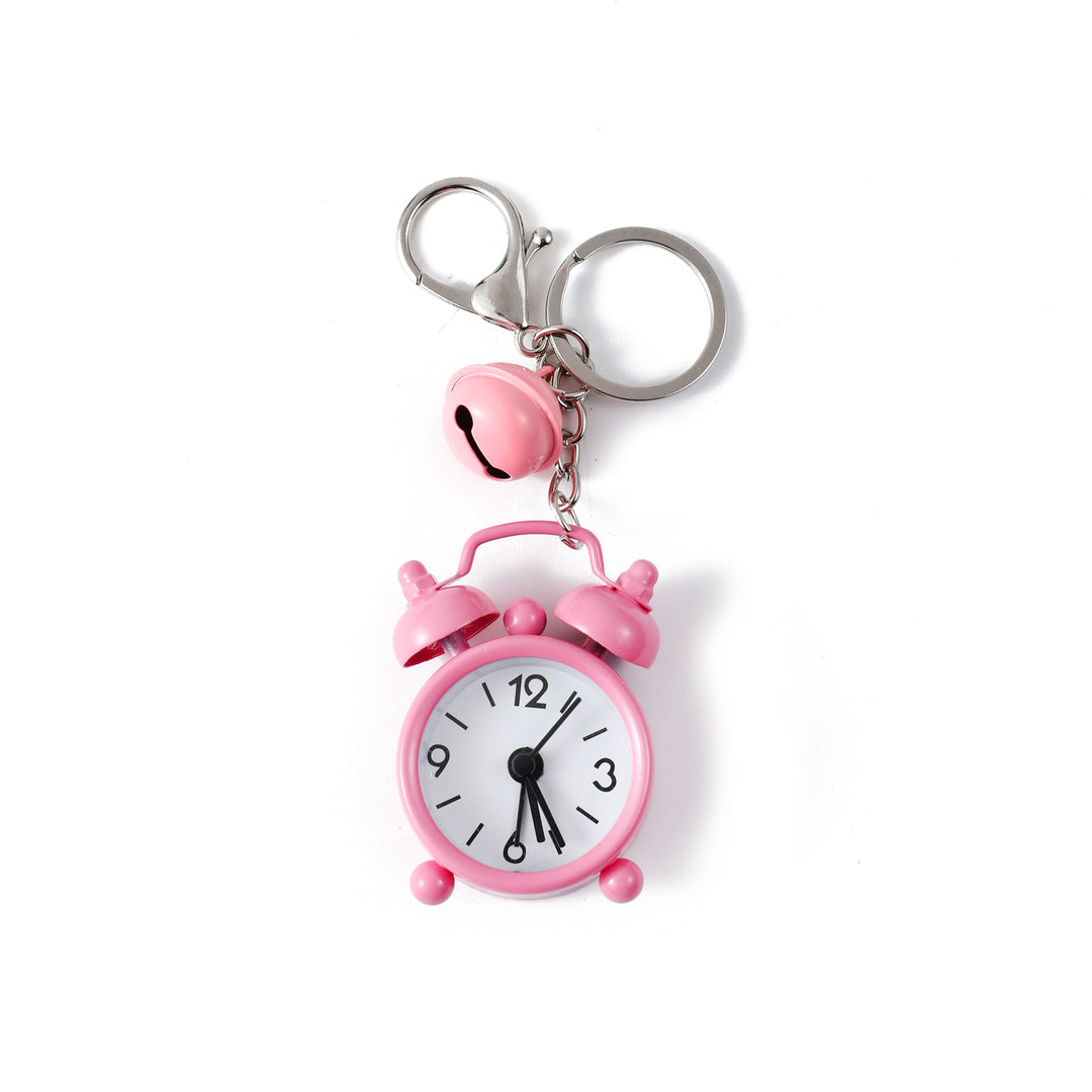 Mini Alarm Clock Bag Charm - Pink