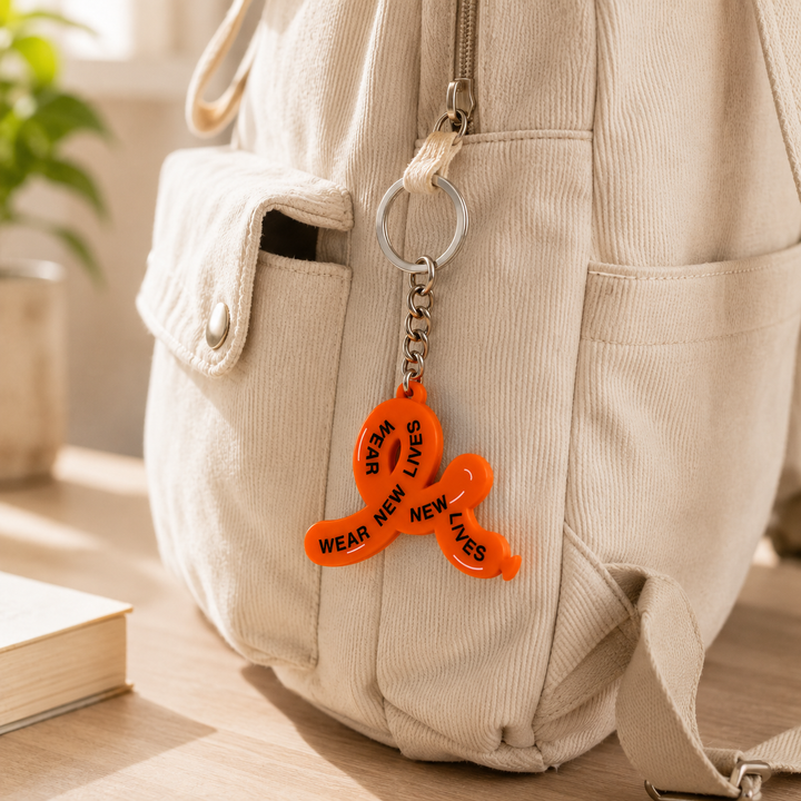 Wear New Lives Ribbon Keychain