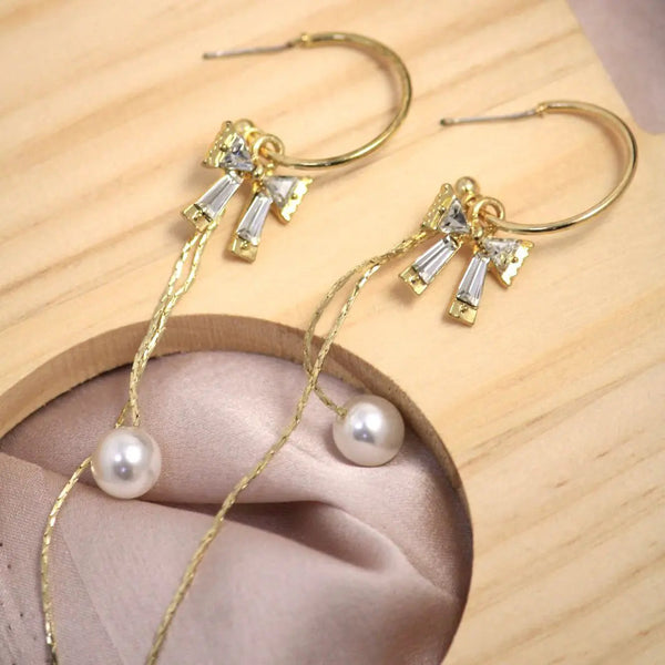 C-Shell Pearl Hoop Earring