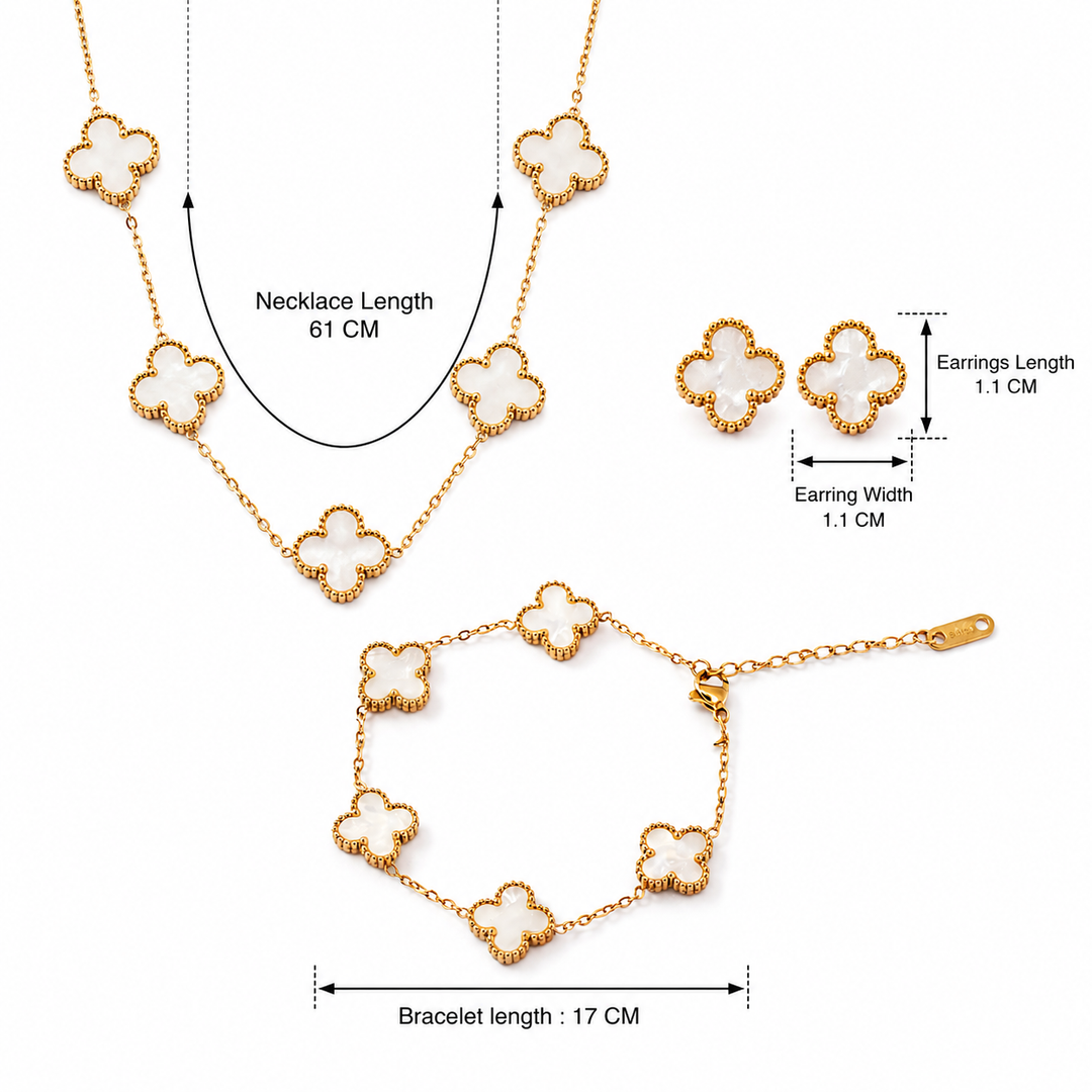White Dove Clover Affair Jewellery Set