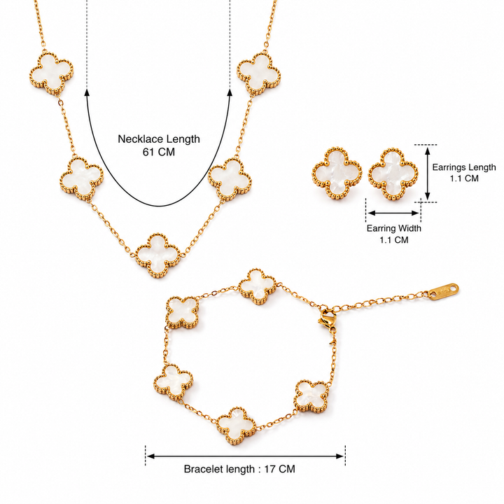 White Dove Clover Affair Jewellery Set