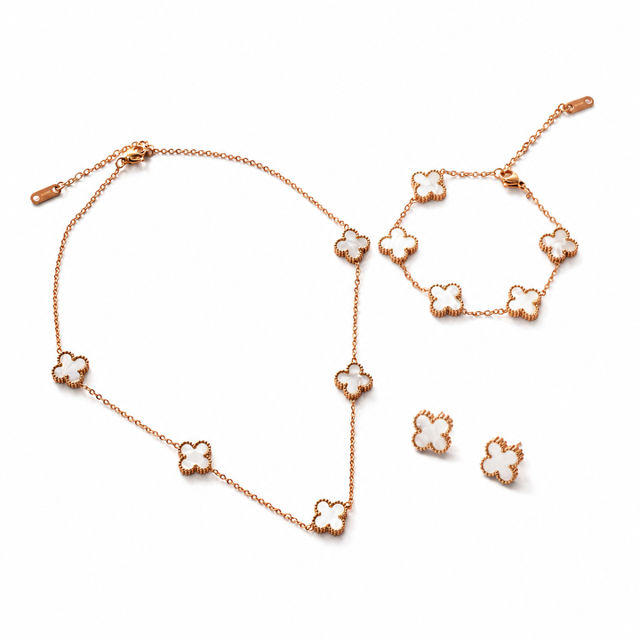 White Dove Clover Affair Jewellery Set