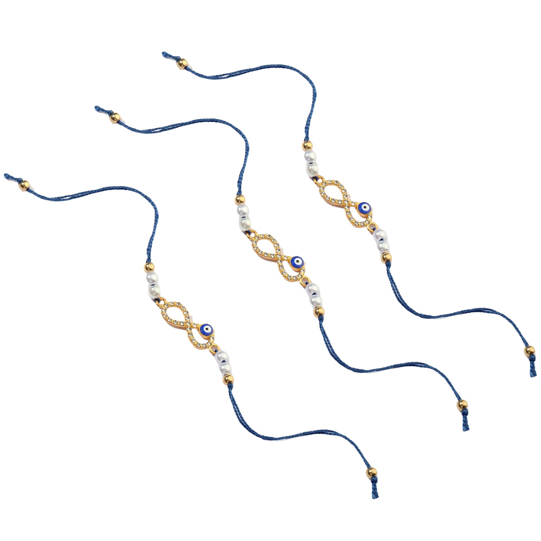 Set of 3 Infinity Evil Eye Rakhi - Salty Accessories
