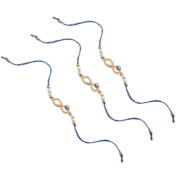 Set of 3 Infinity Evil Eye Rakhi