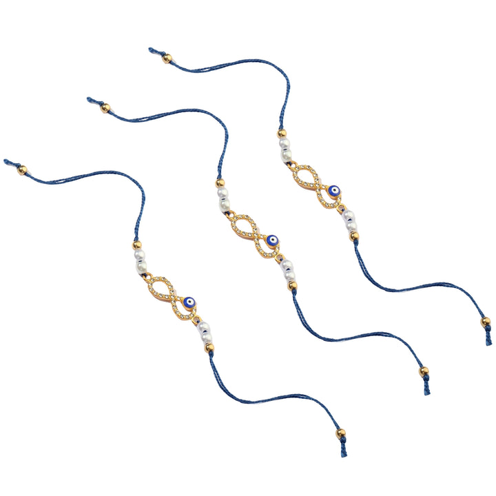 Set of 3 Infinity Evil Eye Rakhi - Salty Accessories