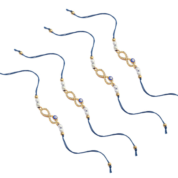 Set of 4 Infinity Evil Eye Rakhi