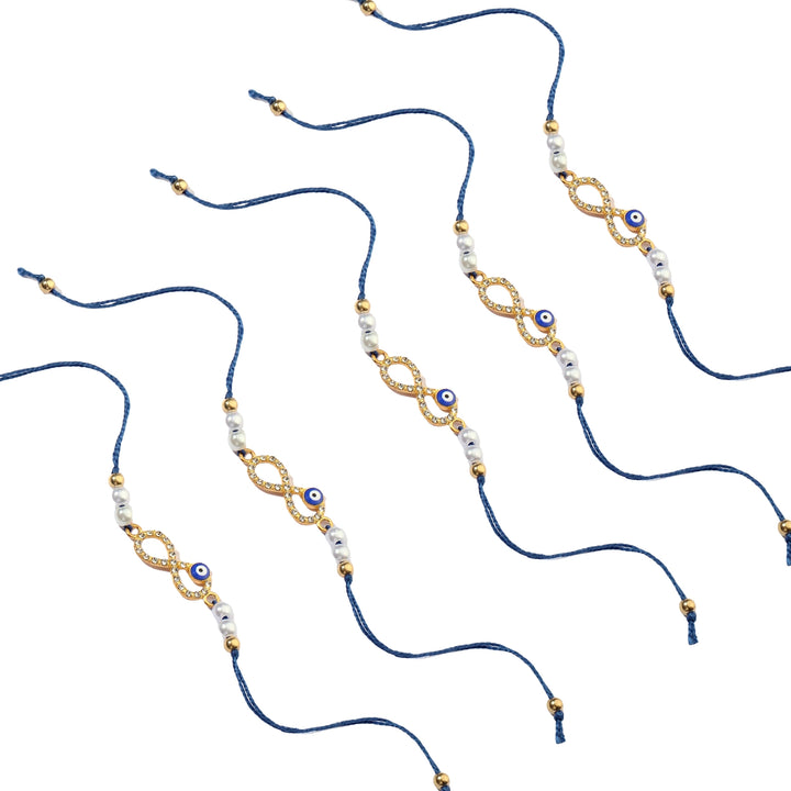 Set of 5 Infinity Evil Eye Rakhi