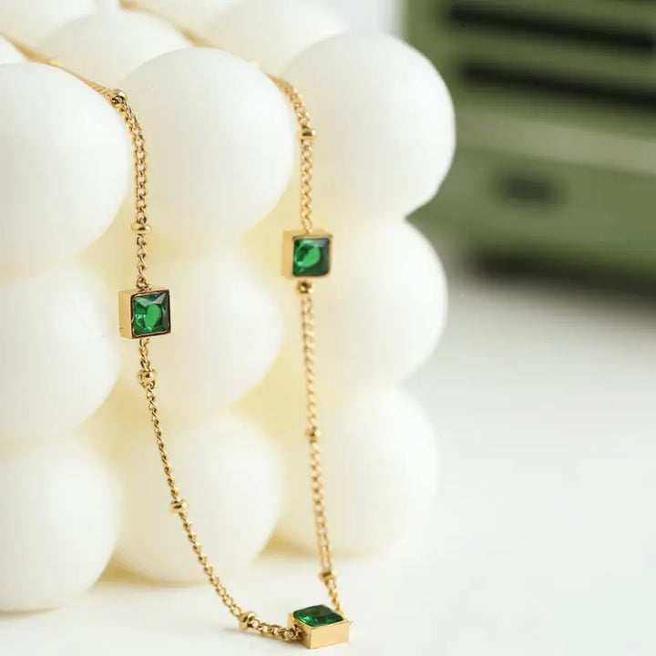 CaliBling Emerald Necklace - Gold Salty