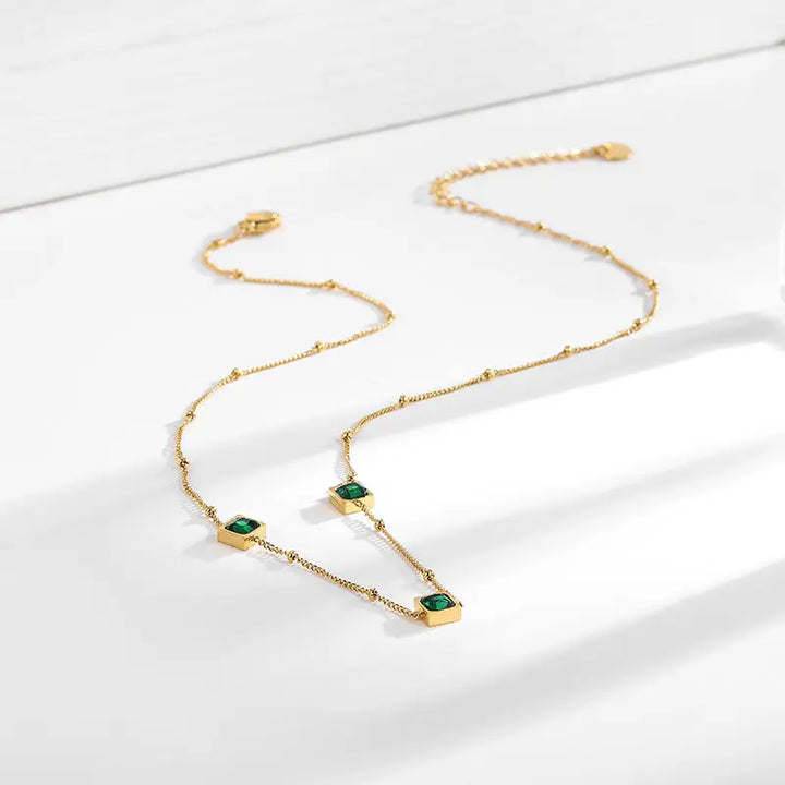 CaliBling Emerald Necklace - Gold Salty