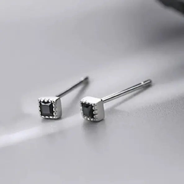 Cannabis Silver Black Studs - Salty Accessories