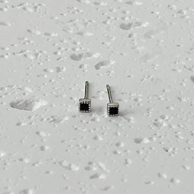 Cannabis Silver Black Studs - Salty Accessories