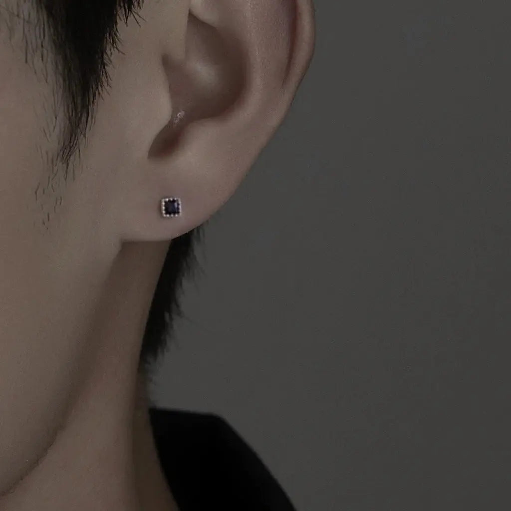 Cannabis Silver Black Studs - Salty Accessories