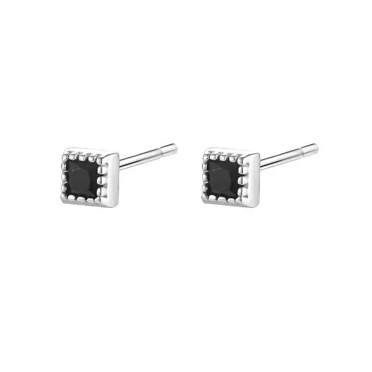 Cannabis Silver Black Studs - Salty Accessories