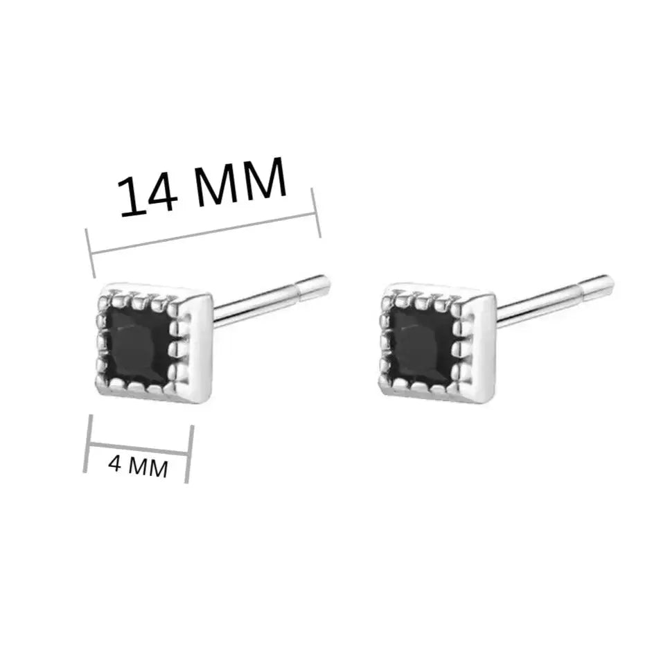 Cannabis Silver Black Studs - Salty Accessories
