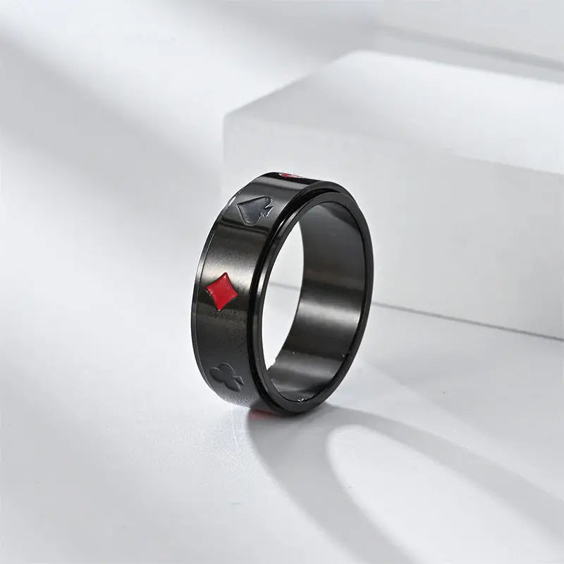 Card Shark Signet Black Ring - Salty Accessories