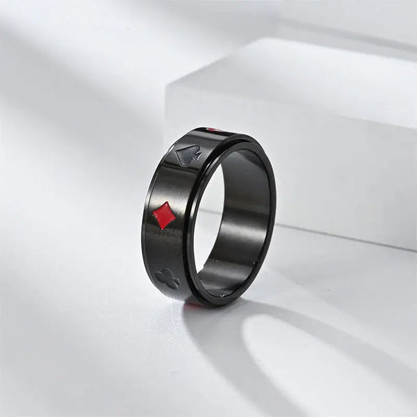 Card Shark Signet Black Ring