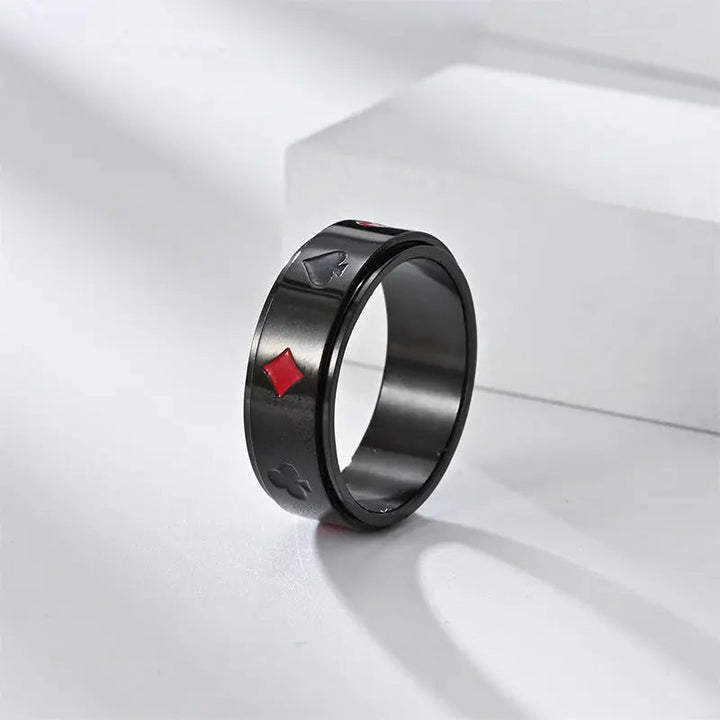 Card Shark Signet Black Ring - Salty Accessories