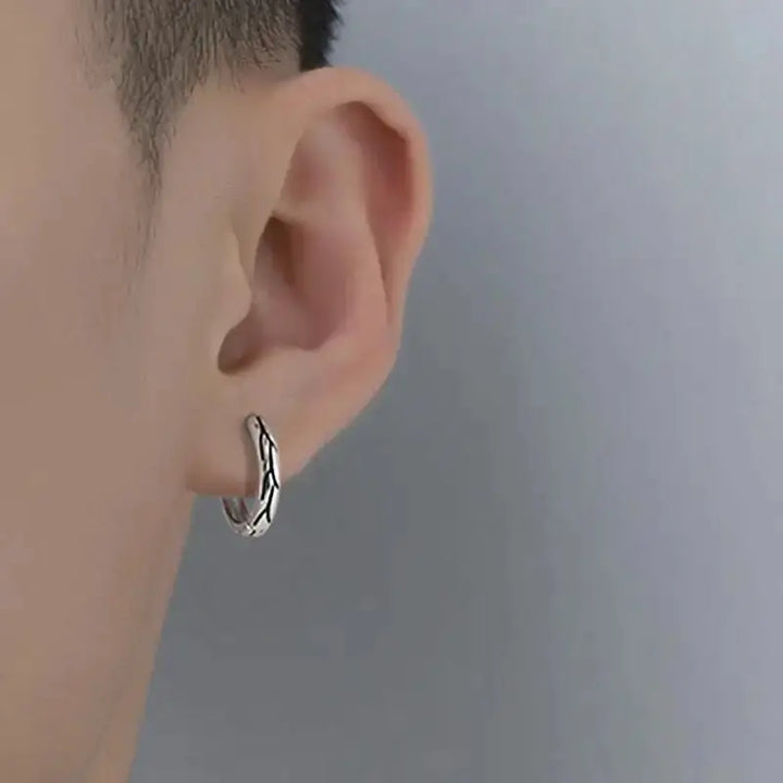 Carved Silver Earrings