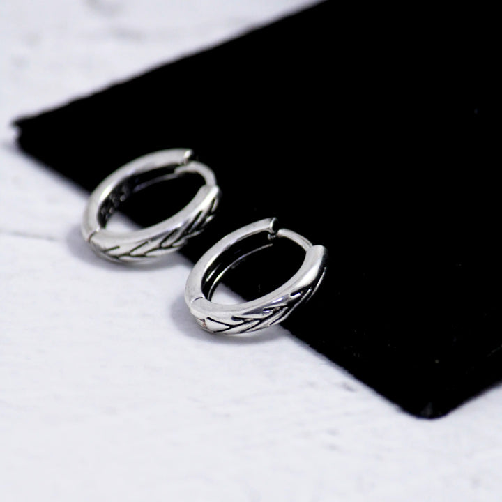 Carved Silver Earrings
