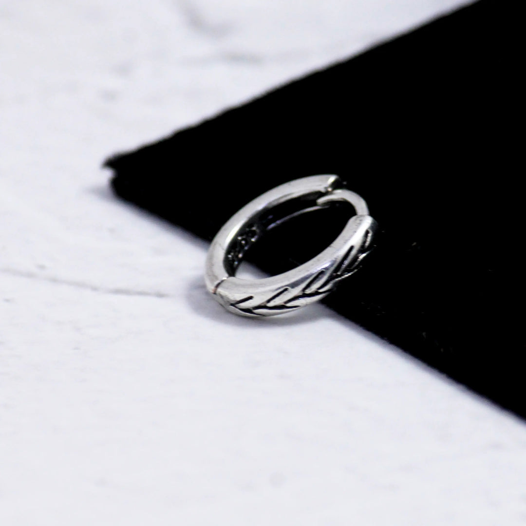 Carved Silver Earrings