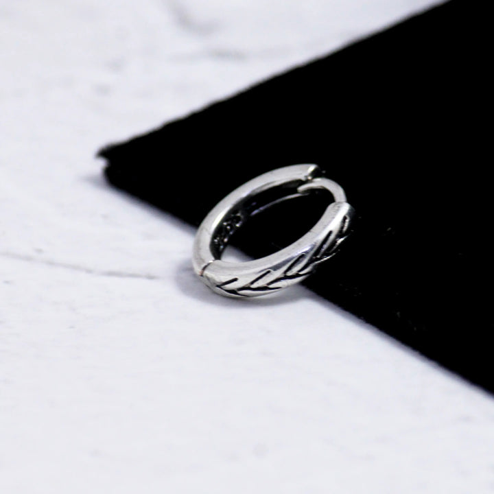 Carved Silver Earrings