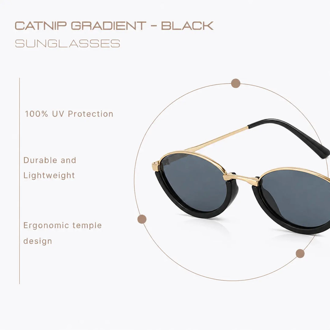 Catnip Gradient UV400 Protection Shades - (Black-Gold-Black) | Salty