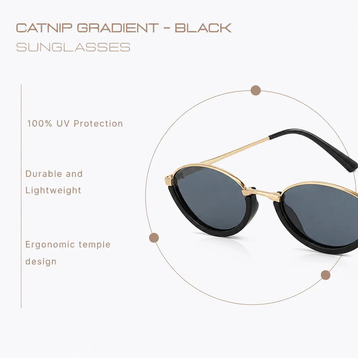Catnip Gradient UV400 Protection Shades - (Black-Gold-Black) | Salty