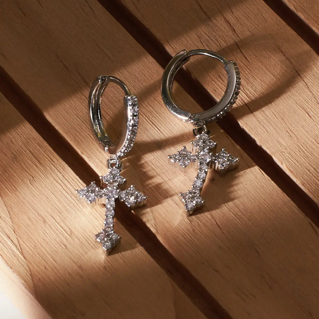 Celestial Cross Earrings - Salty Accessories