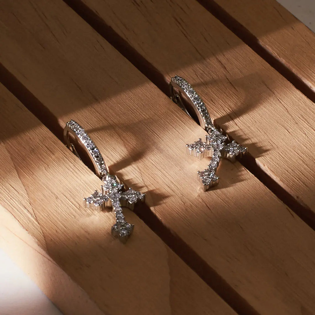 Celestial Cross Earrings - Salty Accessories