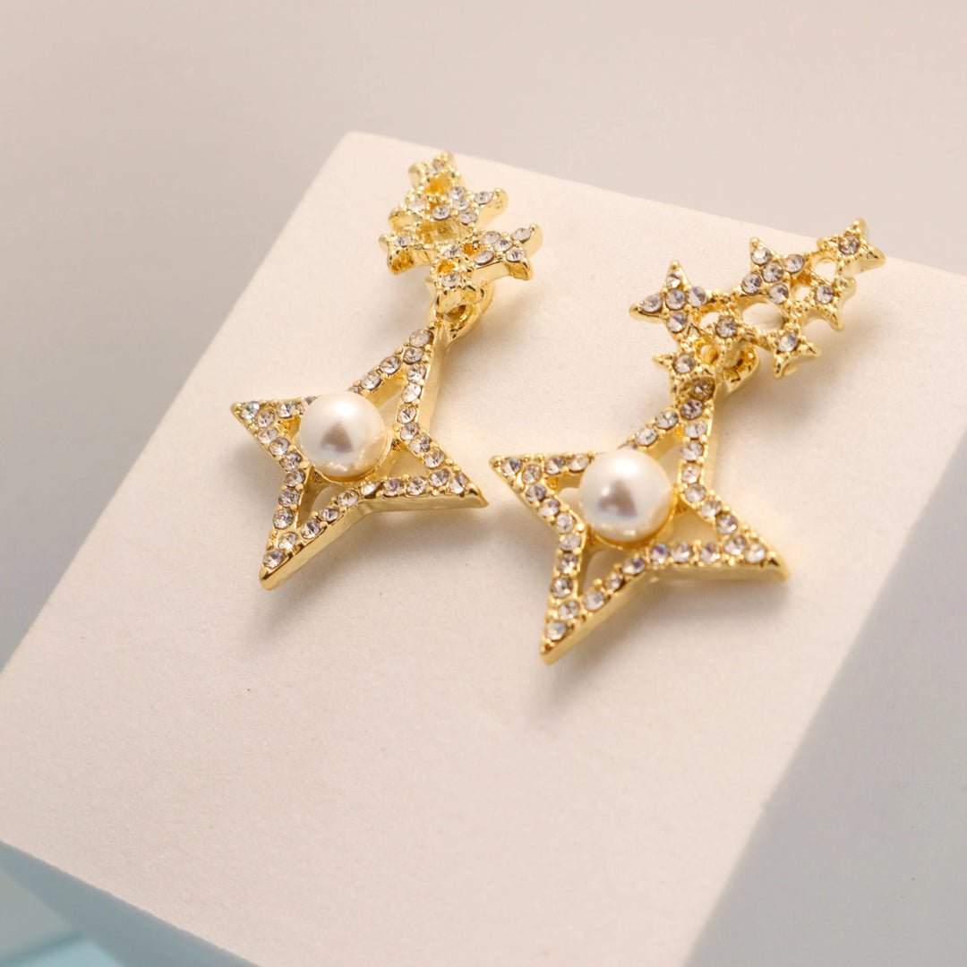 Celestial Stars Pearl Earrings - Salty Accessories