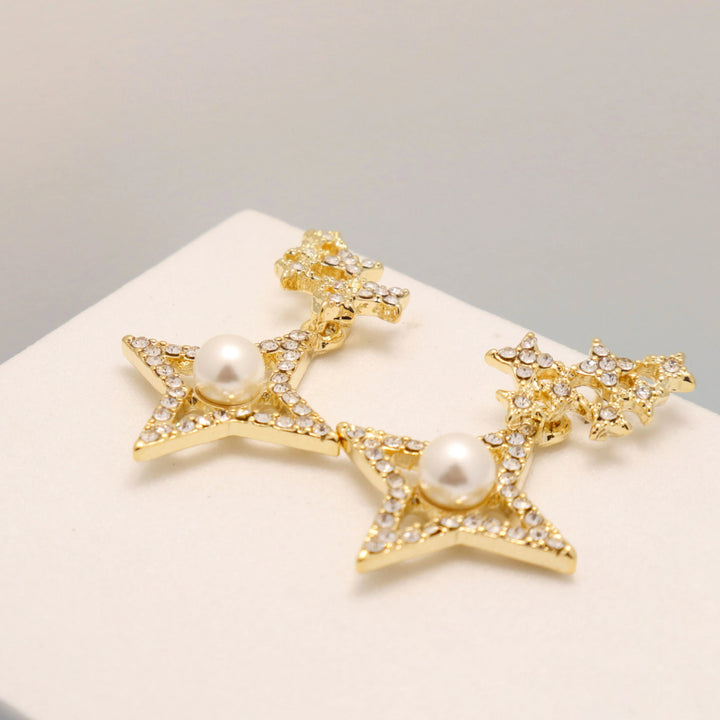 Celestial Stars Pearl Earrings - Salty Accessories