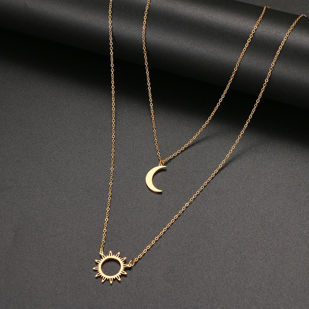 Celestial Harmony Layered Necklace - Gold - Salty Accessories