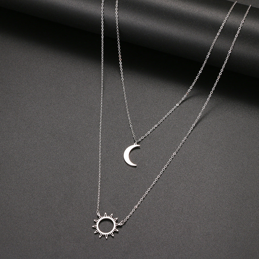 Celestial Harmony Layered Necklace - Silver Salty